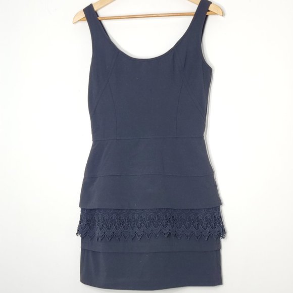 Dynamite Navy Tiered Mini Dress - Picture 1 of 12